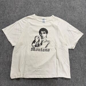 Vintage Scarface Tony Montana Graphic T-Shirt Delta Pro Weight White Mens XL